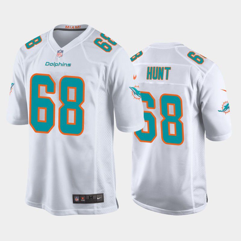 Men Miami Dolphins #68 Robert Hunt Nike White Game NFL Jersey->miami dolphins->NFL Jersey